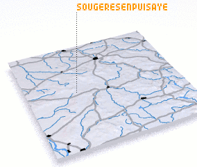 3d view of Sougères-en-Puisaye