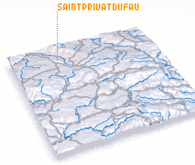 3d view of Saint-Privat-du-Fau