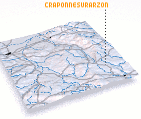 3d view of Craponne-sur-Arzon