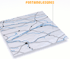 3d view of Fontaine-lès-Grès