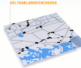 3d view of Velyka Blahovishchenka