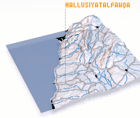 3d view of Ḩallūsīyat al Fawqā