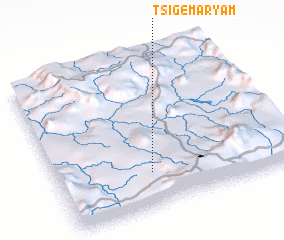 3d view of Tsʼigē Maryam