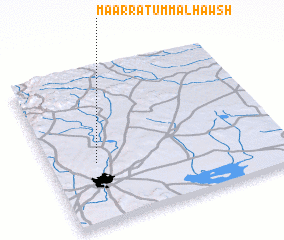 3d view of Ma‘arrat Umm al Ḩawsh