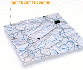 3d view of Saint-Priest-la-Roche