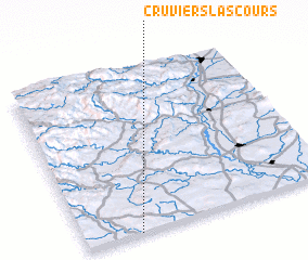 3d view of Cruviers-Lascours