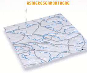 3d view of Asnières-en-Montagne