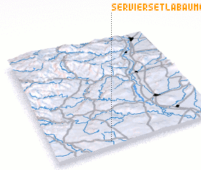 3d view of Serviers-et-Labaume