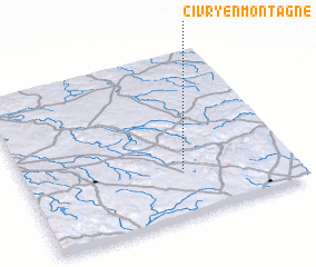 3d view of Civry-en-Montagne