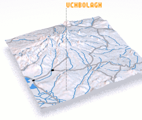 3d view of Ūch Bolāgh