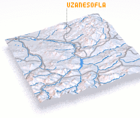 3d view of Ūzān-e Soflá