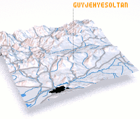 3d view of Gūyjeh-ye Solţān