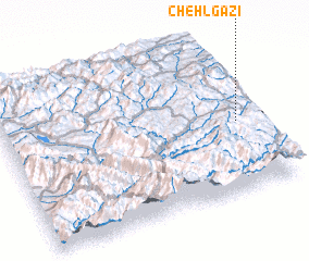 3d view of Chehl Gazī