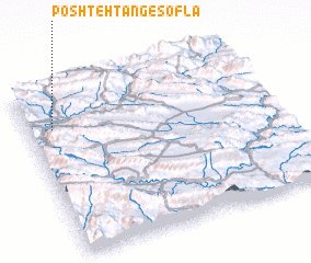 3d view of Poshteh Tang-e Soflá