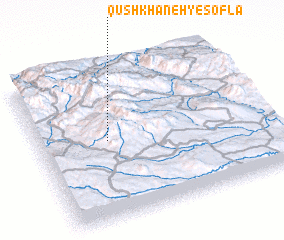 3d view of Qūshkhāneh-ye Soflá