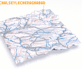 3d view of Chāl Seyl-e Cherāghābād