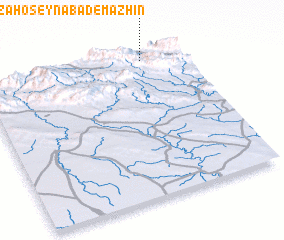 3d view of Mīrzā Ḩoseynābād-e Māzhīn