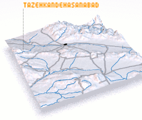 3d view of Tāzeh Kand-e Ḩasanābād