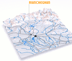 3d view of Mīān Cheghān