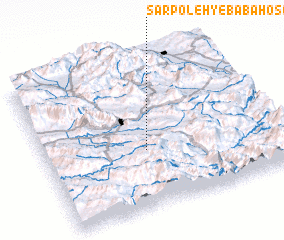 3d view of Sar Poleh-ye Babā Ḩoseyn