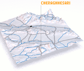 3d view of Cherāgh Ḩeşārī