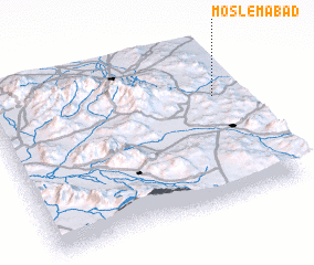 3d view of Moslemābād