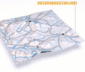 3d view of Ḩasanābād-e Sanjābī