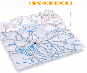 3d view of Emāmzādeh Pīr Bodāgh