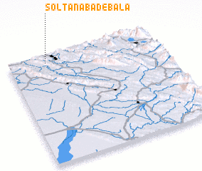 3d view of Solţānābād-e Bālā