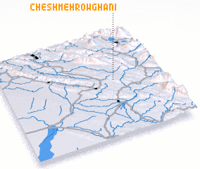 3d view of Cheshmeh Rowghanī