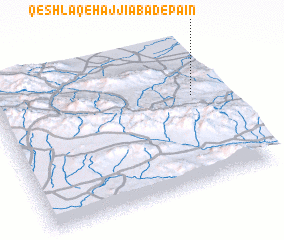 3d view of Qeshlāq-e Ḩājjīābād-e Pā\