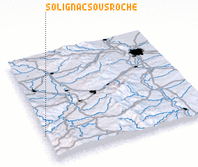 3d view of Solignac-sous-Roche