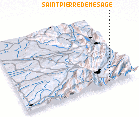 3d view of Saint-Pierre-de-Mésage