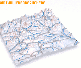 3d view of Saint-Julien-en-Beauchêne