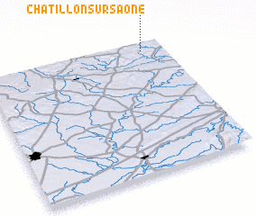 3d view of Châtillon-sur-Saône