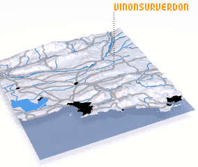 3d view of Vinon-sur-Verdon