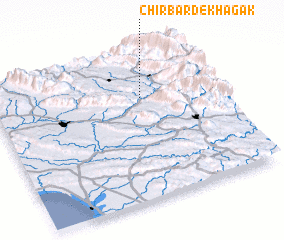 3d view of Chīr Bard-e Khāgak