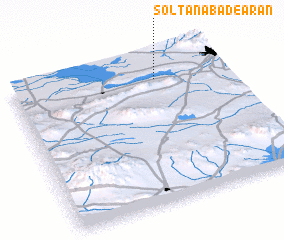 3d view of Solţānābād-e Arān