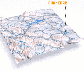 3d view of Cham-e Nār