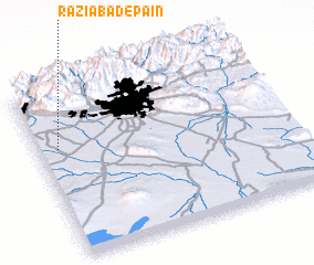 3d view of Raẕīābād-e Pā\