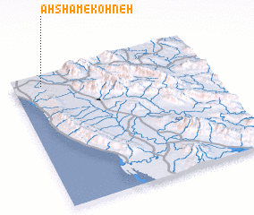 3d view of Aḩshām-e Kohneh