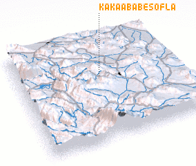 3d view of Kākāābāb-e Soflá