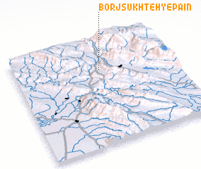 3d view of Borj Sūkhteh-ye Pā\