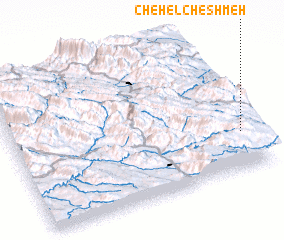 3d view of Chehel Cheshmeh