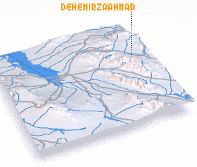 3d view of Deh-e Mīrzā Aḩmad