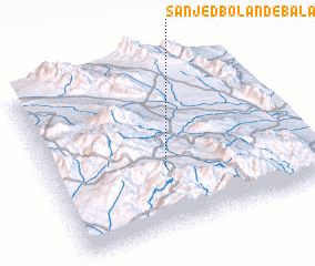 3d view of Sanjed Boland-e Bālā