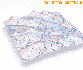 3d view of Sanjed Boland-e Pā\