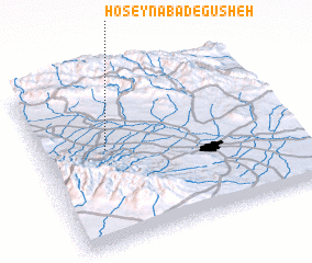 3d view of Ḩoseynābād-e Gūsheh