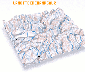 3d view of La Motte-en-Champsaur