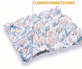 3d view of Clavans-en-Haut-Oisans